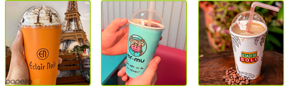 Tampa com Bolha PET Transparente com Furo para Canudo 400ml